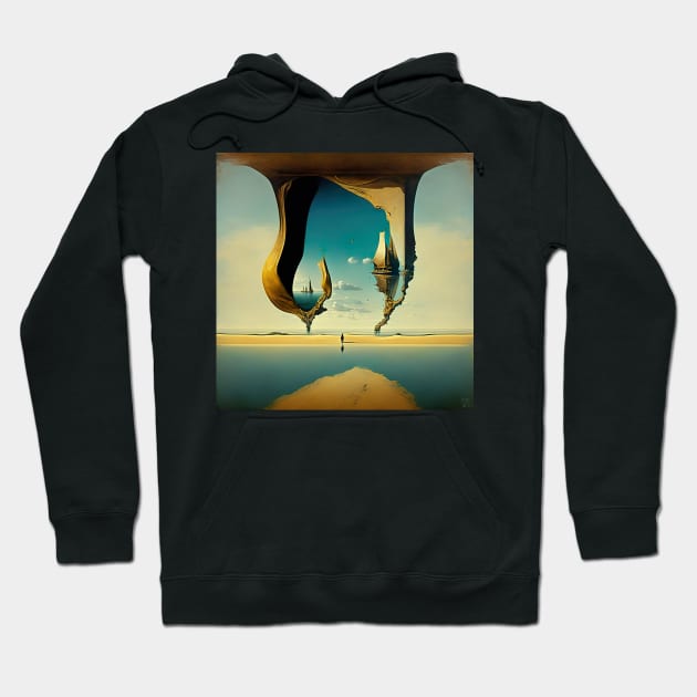 [AI Art] Distant escape, inspired by the works of a surrealist master Hoodie by Sissely